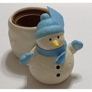 Miniature Planter Attached Snowman Blue Accessories Succulent Artificial Plants